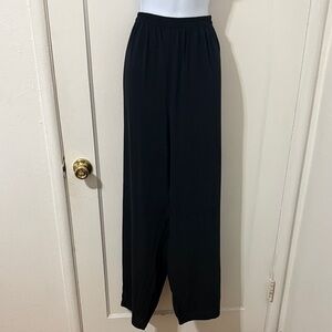 Eileen Fisher Black Wide Leg Crepe Pants